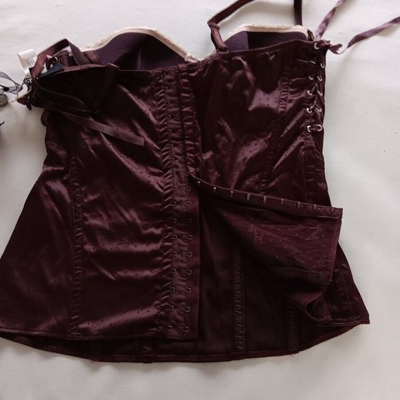 LIU JO underwear Dona Bustino Maroon Wine Full logo Stretch Women's size 4/ IV - Picture 4 of 12